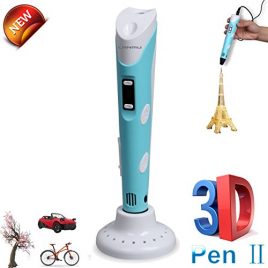 LANMU 3D Impression Pen Impression 3D Pen Impression 3d stylo 3d stylo d’impression intelligente avec 1.75mm d’écran LCD ABS Filament et un adaptateur