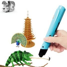 Stylos d’impression 3D, Intelligent Stéréoscopique Stylo d’impression 3D avec l’écran LED, Loisirs Créatifs 3D avec 3 x Filament PLA 3M (rouge, jaune, bleu) gratuit pour Arts, Artisanat, Dessin, Barbouillage, Modélisation