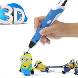 NRG Clever® RP100AEU, Stylos pour l’impression 3D, couleur bleu, Homecube Stylos pour l’impression 3D Arts de Craft stylo Doodle, FREE 3 recharges 1,75 mm Filament Recharge / Compatible avec ABS / PLA Matériel + adaptateur + papier + Mold ABS + Filament + Manuel