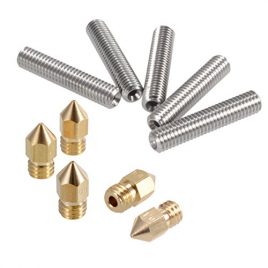 PChero 5pcs 30MM longueur extrudeuse 1.75mm Tube et 5pcs 0.4mm laiton extrudeuse tête d’impression buse pour MK8 Makerbot Reprap 3D Imprimantes