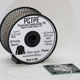 Taulman PCTPE Plasticized Copolyamide TPE Filament – 1.75 mm – 0.45 kg spool – Clear