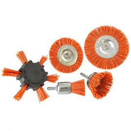 5pc Brosse nylon filaments abrasifs broche de perçage 6mm Shank de bavures Rust TE876