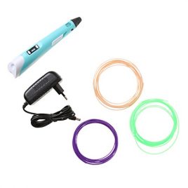 Gazechimp Stylo d’Impression 3D Intelligent avec Fil Filament de Couleur et Chargeur Fiche Eu Set pour 3D Arts Graffiti Dessin Cadeau Enfants Adultes