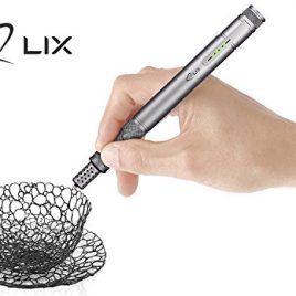 LIX PEN (Gris) – 3D Pen – 2 paquets de filaments de plastique – prise européenne