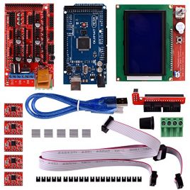 Quimat Arduino Ramps 1.4 pour imprimantes 3D Mega 2560 Starter Kits,5pcs A4988 Conducteur de Moteur Stepper + LCD 12864 pour Arduino Reprap