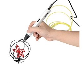 Stylo 3D Stéréoscopique Pen Printer 3Doodler Scribbler Veetop Stylo d’impresssion 3D, Intelligent; Ecran OLED, 3 Filaments ABS 1,75mm, Chargeur Secteur UK, Idéal Mini Imprimante 3d pour Art Artisanat DIY Stéréoscopie Loisirs Créatifs Cadeau Dessin en 3D