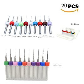 Carbide PCB Dremel Jewelry Broche de Gravure CNC (0,3 à 1,2 mm) Ensemble de Bits, PCB Print Circuit Board Carbure Micro Drill Bits Tool (0,25 à 1,15 mm)