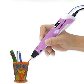 NRG Clever® RP2017, Stylos pour l’impression 3D, Nouveau modèle 2017, avec écran LCD et le contrôle de la température, Homecube Stylos pour l’impression 3D Arts de Craft stylo Doodle, FREE 3 recharges 1,75 mm Filament Recharge / Compatible avec ABS / PLA Matériel + adaptateur + papier + Mold ABS + Filament + Manuel