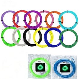 UEETEK 14 couleurs impression 3D Pen Filament recharges Kit 1,75 mm ABS 10M pour chaque rouleau (12 couleurs Normal + Fluorescent vert + Fluorescent bleu)