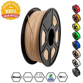 SUNLU Wood Filament – 1.75 mm 3D Printer Filament,1kg Spool (2.2 lbs), Dimensional Accuracy +/- 0.02 mm Sweet Smell 3D Printing Filament, Wood 3D Printer Filaments for Most 3D Printer & 3D Pen