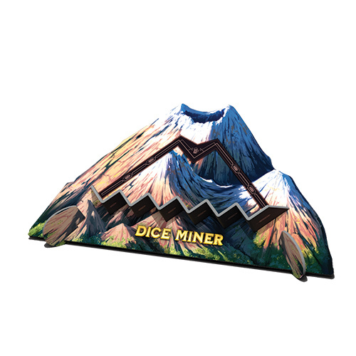 Dice Miner Components Standard Punchboard Mountain 3D Perspective