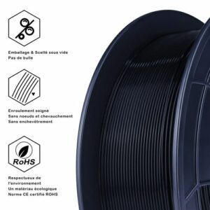 G3D PRO® Filament ABS pour imprimante 3D, 1,75mm, Noir, Bobine, 3 kg