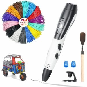 Stylo d'impression 3D, stylo 3D intelligent avec 2 pack de filaments pla, stylo d'impression de dessin 3D avec écran lcd charge usb compatible avec
