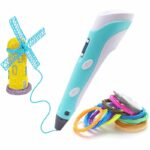 Bisbisous - Stylo d'impression 3D, stylo à dessin avec recharges de filament pla 12 couleurs, compatible avec pla/abs, cadeau d'artisanat d'art pour