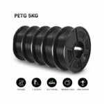 Filament PLA/ ABS/ PETG pour imprimante 3D, 1KG, 5 rouleaux/ensemble, 1.75MM, 10 fois plus résistant, livraison rapide,PETG Black 5KG,Royaume-Uni