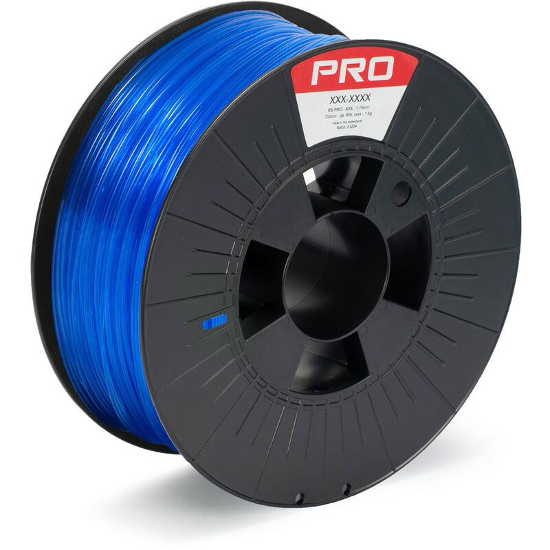 Filament pour imprimante 3D Rs Pro petg, ø 1.75mm, Bleu translucide, 1kg, fdm ( Prix pour 1 )