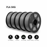 Fuienko - Filament pla plus pour imprimante 3D, 1KG, 5 rouleaux/ensemble, 1.75MM, 10 fois plus résistant, livraison rapide, abs, petg,pla Gray