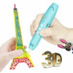 Stylo 3D pour enfants, stylo d'impression 3D avec 2 vitesses de puissance, batterie rechargeable intégrée, filament PCL 1,75 mm (bleu)-BISBISOUS