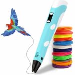 Stylo d'impression 3D, stylo Doodler 3D avec filament pla 12 couleurs, compatible avec pla et abs, jouet créatif pour enfants et adultes (bleu)